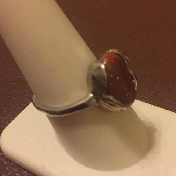 Adorable Glittering brown gold Stone silver Ring - Picture 2 of 8